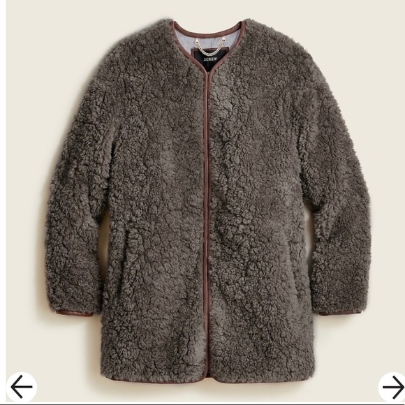 J. Crew Collarless Jacket in recycled Sherpa - Picture 2 of 2
